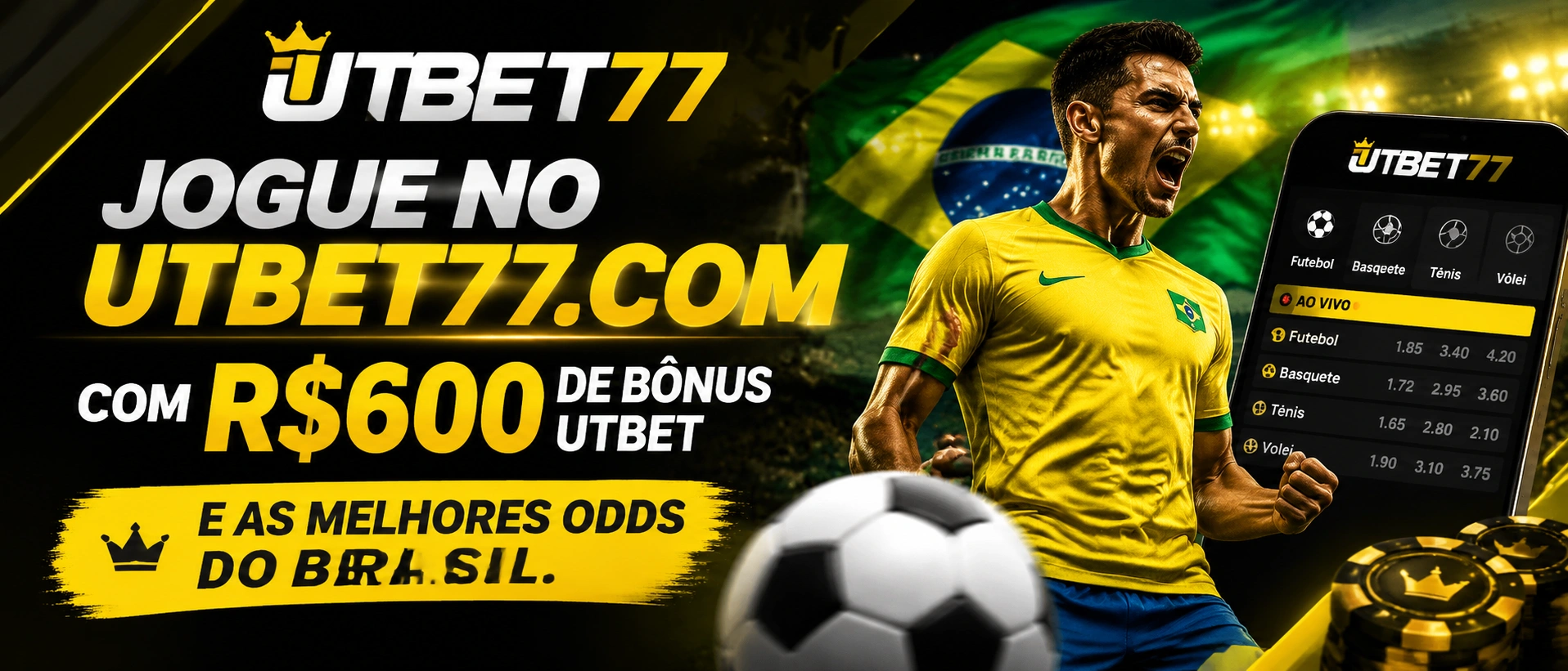 Seção de promoções e bônus da utbet com destaque para campanhas