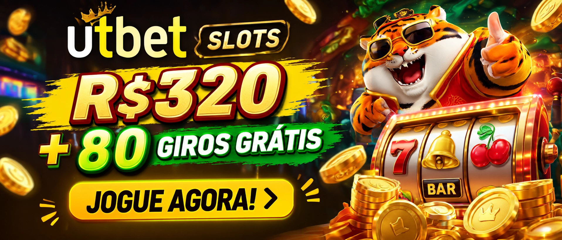 Tela de slots online da utbet com navegação por categorias e visual de catálogo de jogos